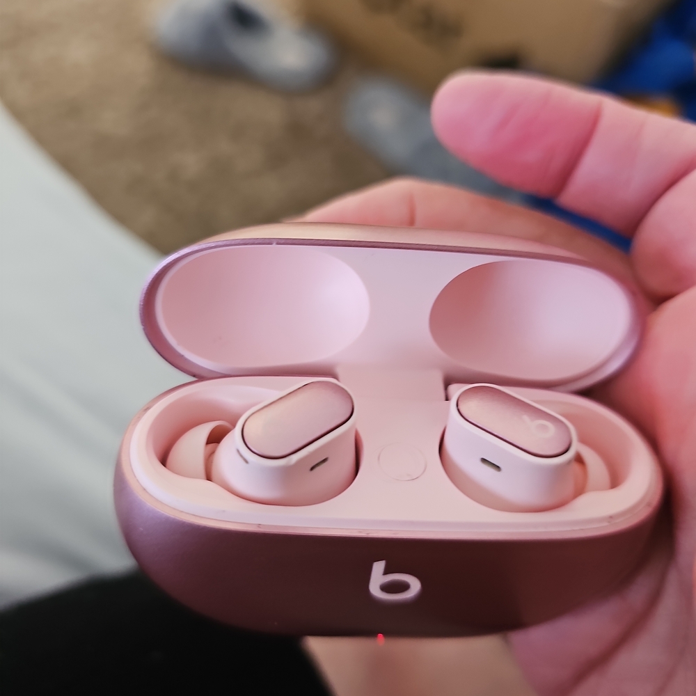 Pink Wireless Earbuds with Charging Case